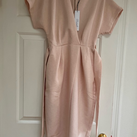 ASOS kimono wrap dress in blush - Picture 4 of 5